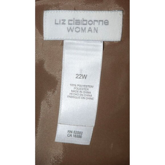 Liz Claiborne Women's Brown Jacket Plus Size 22W Floral Button Up So Soft Shaket - Picture 7 of 7